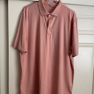 Peter Millar Orange and Blue Polo Shirt Casual Lightweight